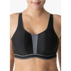 PrimaDonna The Sweater Sports Bra Womens 38D Black Gray Convertible Straps
